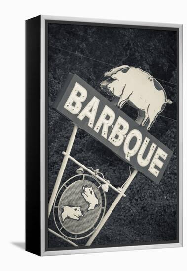 North Carolina, Bryson City, Sign for Barbeque, Bbq, Restaurant-Walter Bibikow-Framed Premier Image Canvas