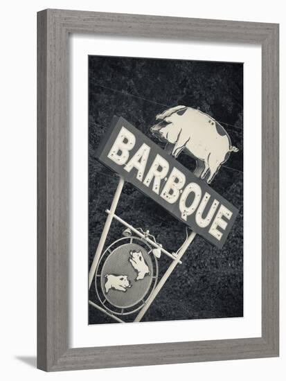 North Carolina, Bryson City, Sign for Barbeque, Bbq, Restaurant-Walter Bibikow-Framed Premium Photographic Print