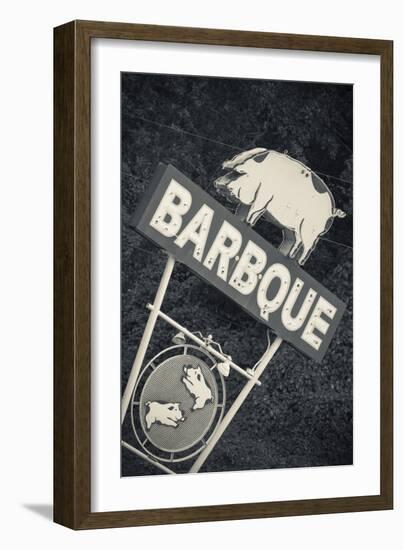 North Carolina, Bryson City, Sign for Barbeque, Bbq, Restaurant-Walter Bibikow-Framed Premium Photographic Print