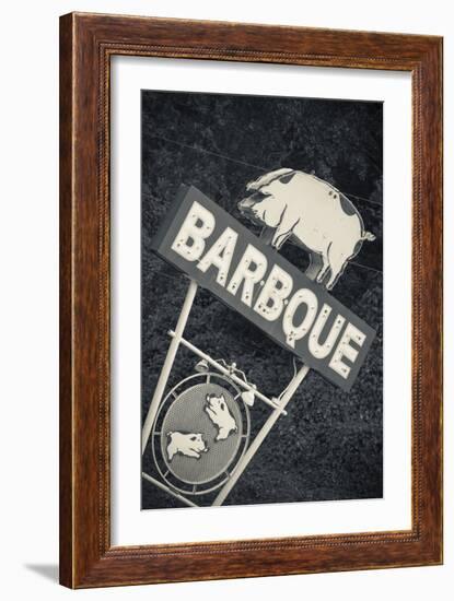 North Carolina, Bryson City, Sign for Barbeque, Bbq, Restaurant-Walter Bibikow-Framed Premium Photographic Print