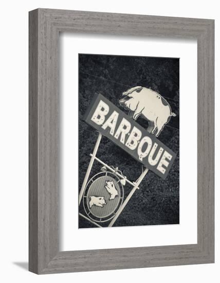 North Carolina, Bryson City, Sign for Barbeque, Bbq, Restaurant-Walter Bibikow-Framed Photographic Print