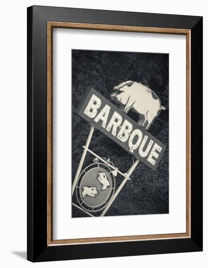 North Carolina, Bryson City, Sign for Barbeque, Bbq, Restaurant-Walter Bibikow-Framed Photographic Print