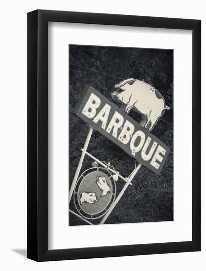 North Carolina, Bryson City, Sign for Barbeque, Bbq, Restaurant-Walter Bibikow-Framed Photographic Print