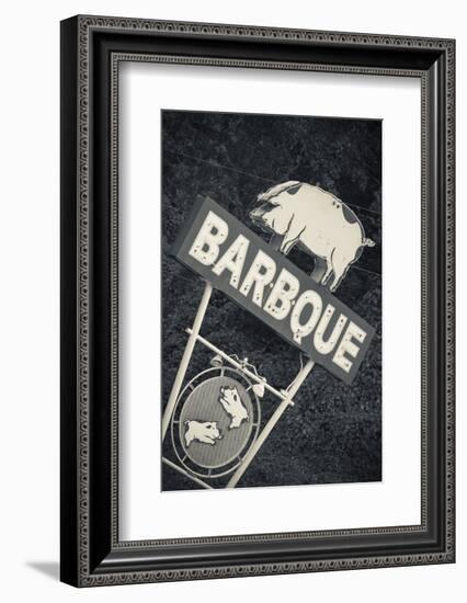 North Carolina, Bryson City, Sign for Barbeque, Bbq, Restaurant-Walter Bibikow-Framed Photographic Print