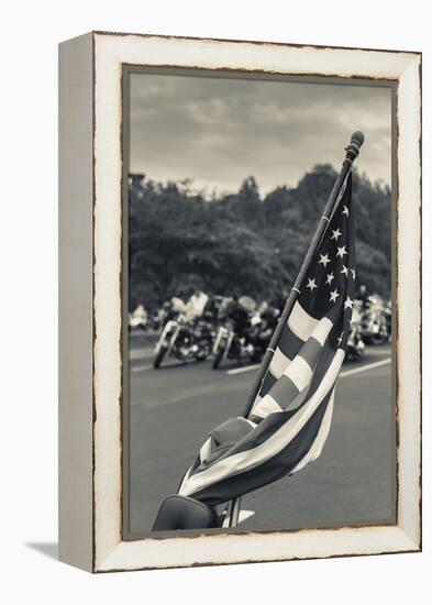 North Carolina, Charlotte, Flag at Rally of Christian Motorcycle Clubs-Walter Bibikow-Framed Premier Image Canvas