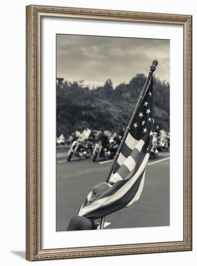 North Carolina, Charlotte, Flag at Rally of Christian Motorcycle Clubs-Walter Bibikow-Framed Photographic Print