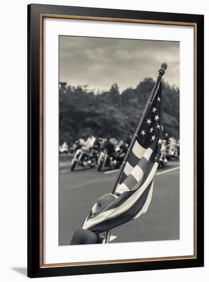 North Carolina, Charlotte, Flag at Rally of Christian Motorcycle Clubs-Walter Bibikow-Framed Photographic Print