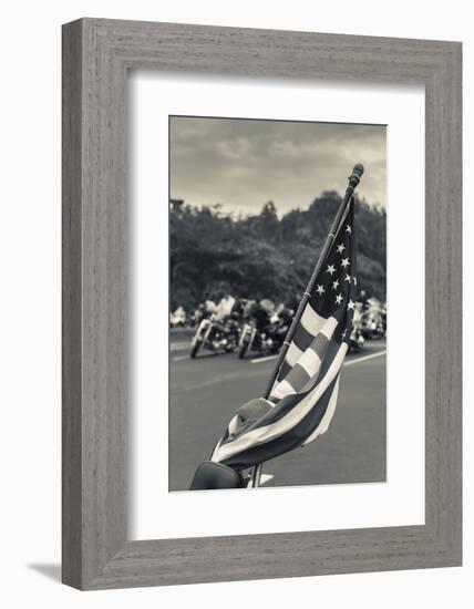 North Carolina, Charlotte, Flag at Rally of Christian Motorcycle Clubs-Walter Bibikow-Framed Photographic Print