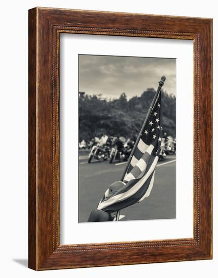 North Carolina, Charlotte, Flag at Rally of Christian Motorcycle Clubs-Walter Bibikow-Framed Photographic Print