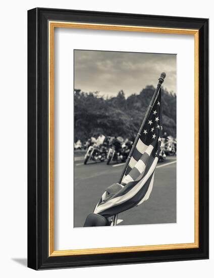 North Carolina, Charlotte, Flag at Rally of Christian Motorcycle Clubs-Walter Bibikow-Framed Photographic Print