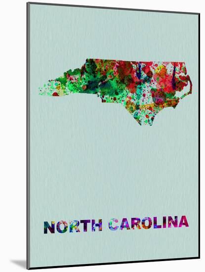 North Carolina Color Splatter Map-NaxArt-Mounted Art Print