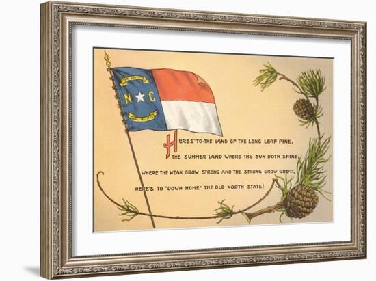 North Carolina Flag and Poem-null-Framed Art Print