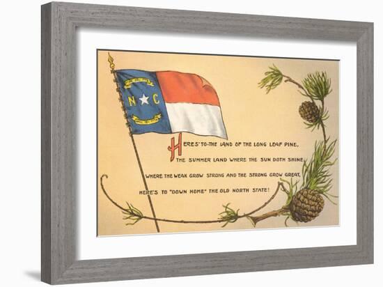 North Carolina Flag and Poem-null-Framed Art Print