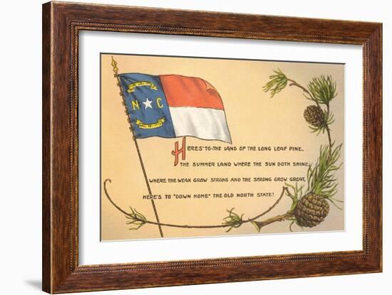 North Carolina Flag and Poem-null-Framed Art Print