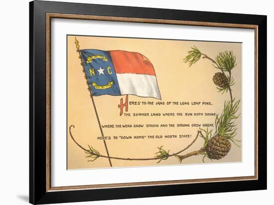 North Carolina Flag and Poem-null-Framed Art Print