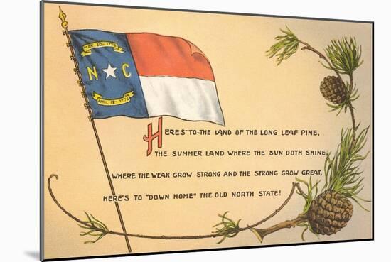 North Carolina Flag and Poem-null-Mounted Art Print