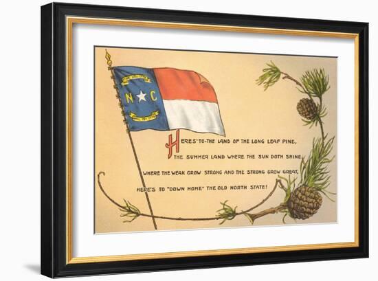 North Carolina Flag and Poem-null-Framed Art Print