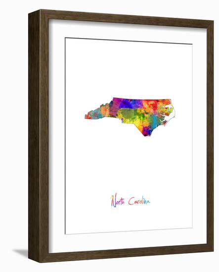 North Carolina Map-Michael Tompsett-Framed Art Print