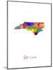 North Carolina Map-Michael Tompsett-Mounted Art Print