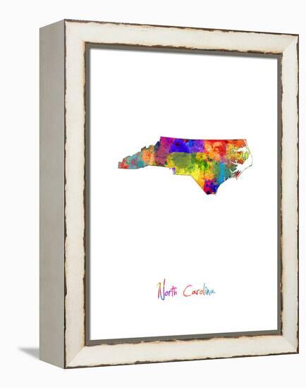 North Carolina Map-Michael Tompsett-Framed Stretched Canvas