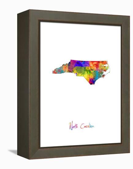 North Carolina Map-Michael Tompsett-Framed Stretched Canvas