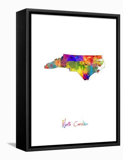 North Carolina Map-Michael Tompsett-Framed Stretched Canvas