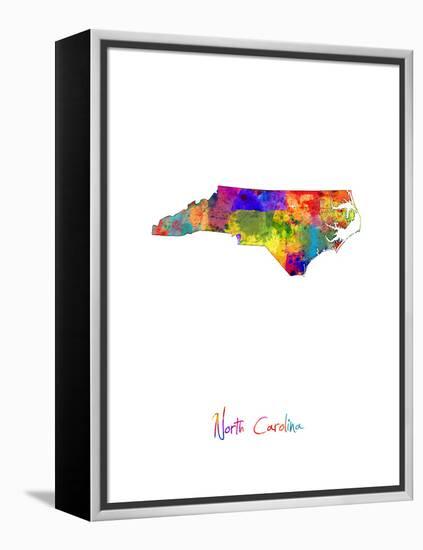 North Carolina Map-Michael Tompsett-Framed Stretched Canvas