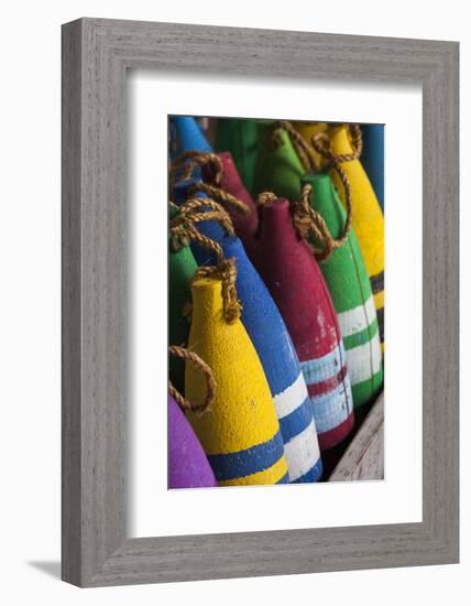 North Carolina, Outer Banks National Seashore, Corolla, Decor Buoys-Walter Bibikow-Framed Photographic Print