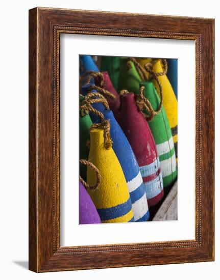 North Carolina, Outer Banks National Seashore, Corolla, Decor Buoys-Walter Bibikow-Framed Photographic Print