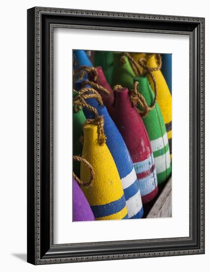 North Carolina, Outer Banks National Seashore, Corolla, Decor Buoys-Walter Bibikow-Framed Photographic Print