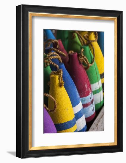 North Carolina, Outer Banks National Seashore, Corolla, Decor Buoys-Walter Bibikow-Framed Photographic Print