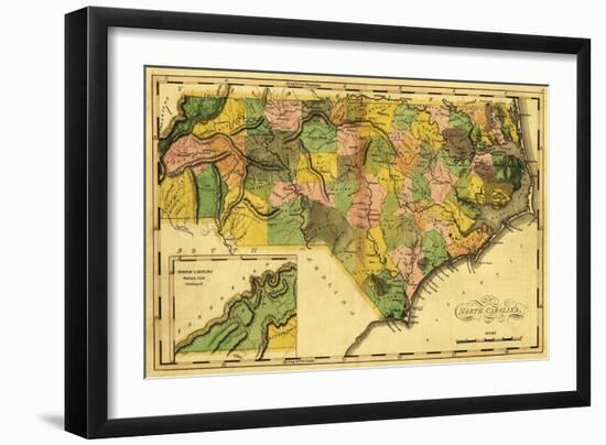 North Carolina - Panoramic Map-Lantern Press-Framed Art Print