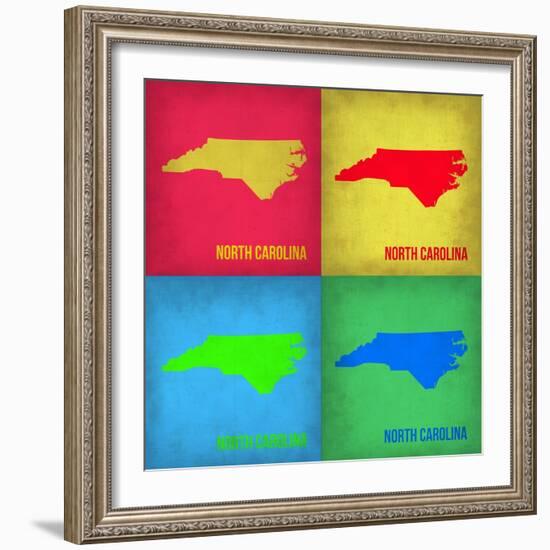 North Carolina Pop Art Map 1-NaxArt-Framed Art Print