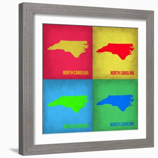 North Carolina Pop Art Map 1-NaxArt-Framed Art Print