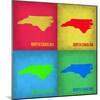 North Carolina Pop Art Map 1-NaxArt-Mounted Art Print