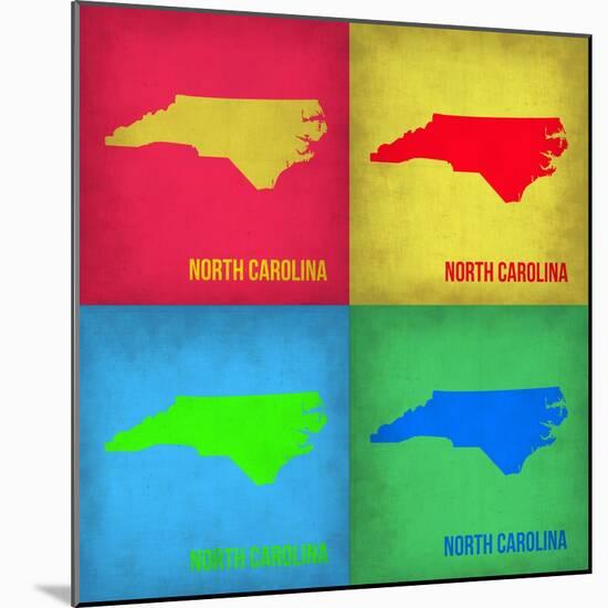 North Carolina Pop Art Map 1-NaxArt-Mounted Art Print
