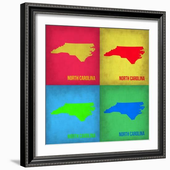 North Carolina Pop Art Map 1-NaxArt-Framed Art Print