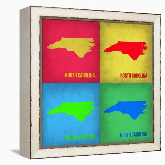 North Carolina Pop Art Map 1-NaxArt-Framed Stretched Canvas