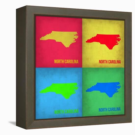 North Carolina Pop Art Map 1-NaxArt-Framed Stretched Canvas