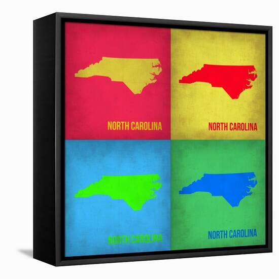 North Carolina Pop Art Map 1-NaxArt-Framed Stretched Canvas