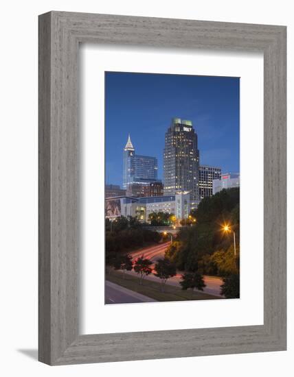 North Carolina, Raleigh, City Skyline, Dusk-Walter Bibikow-Framed Photographic Print