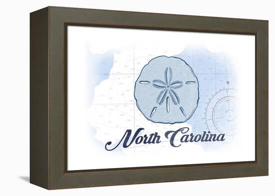 North Carolina - Sand Dollar - Blue - Coastal Icon-Lantern Press-Framed Stretched Canvas