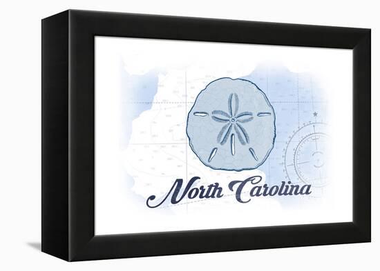 North Carolina - Sand Dollar - Blue - Coastal Icon-Lantern Press-Framed Stretched Canvas