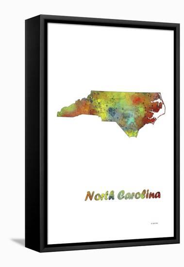 North Carolina State Map 1-Marlene Watson-Framed Premier Image Canvas