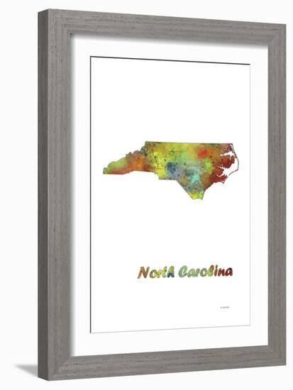 North Carolina State Map 1-Marlene Watson-Framed Giclee Print