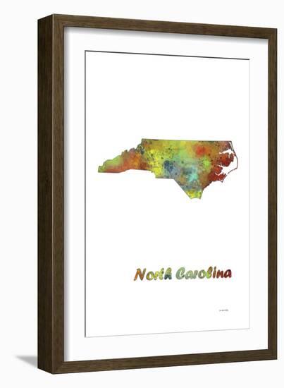 North Carolina State Map 1-Marlene Watson-Framed Giclee Print