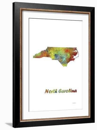 North Carolina State Map 1-Marlene Watson-Framed Giclee Print