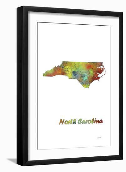 North Carolina State Map 1-Marlene Watson-Framed Giclee Print