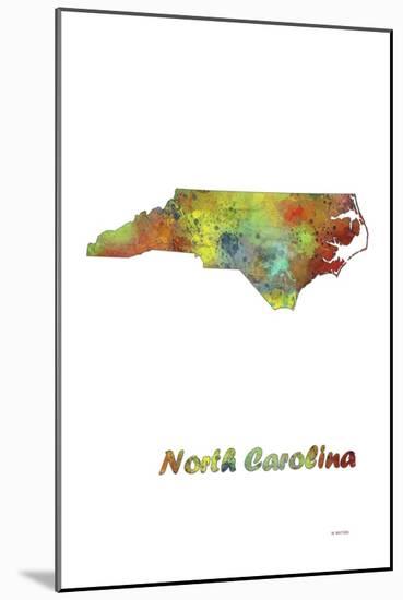 North Carolina State Map 1-Marlene Watson-Mounted Giclee Print
