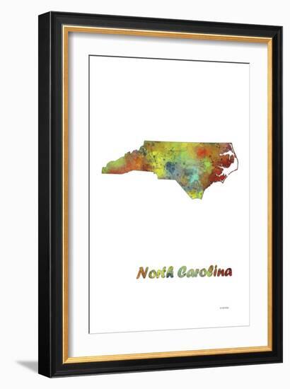 North Carolina State Map 1-Marlene Watson-Framed Giclee Print
